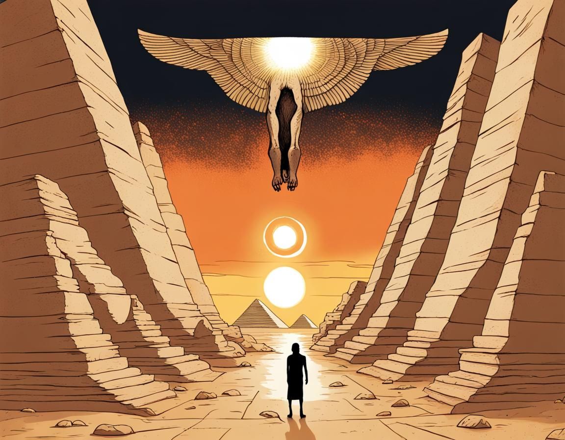 Surreal Egyptian Scene: Optimistic Underground Art