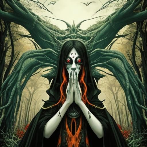 Surreal Ghost Deep in Thought About AI