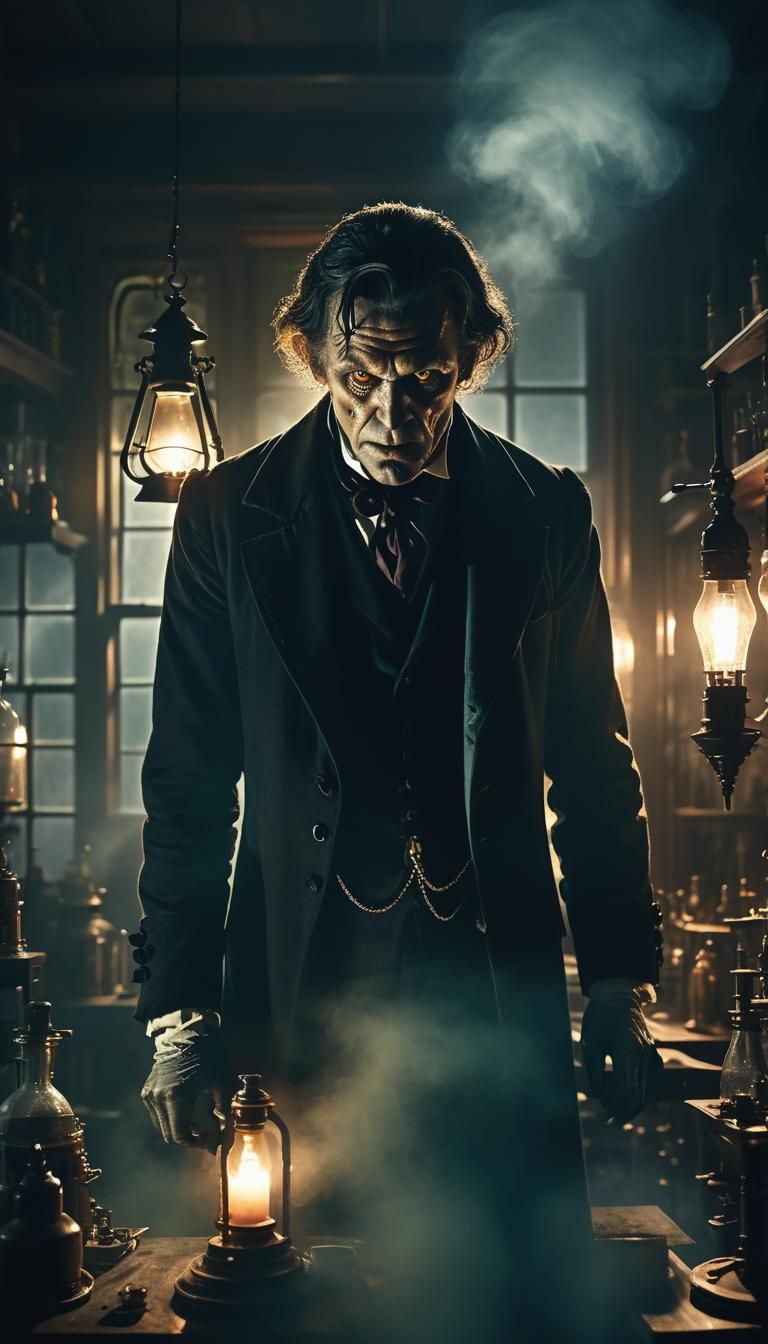 Jekyll to Hyde Transformation in Gothic Horror Style