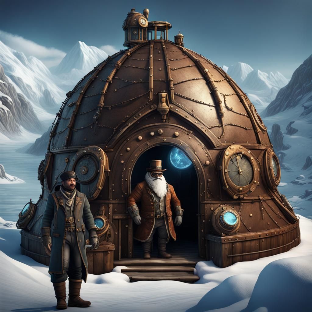 Steampunk Inuit and Igloo Concept Art