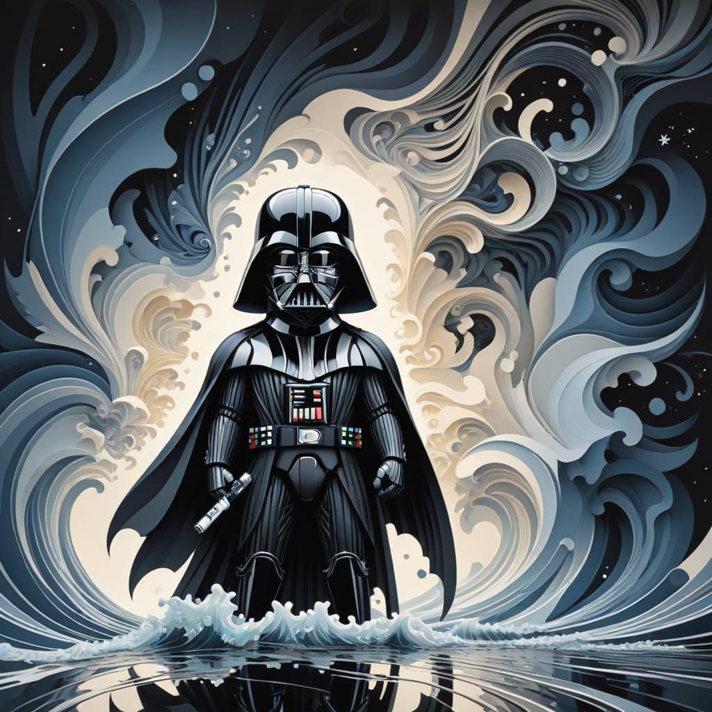 Darth Vader in Abstract Vector Fractal Style