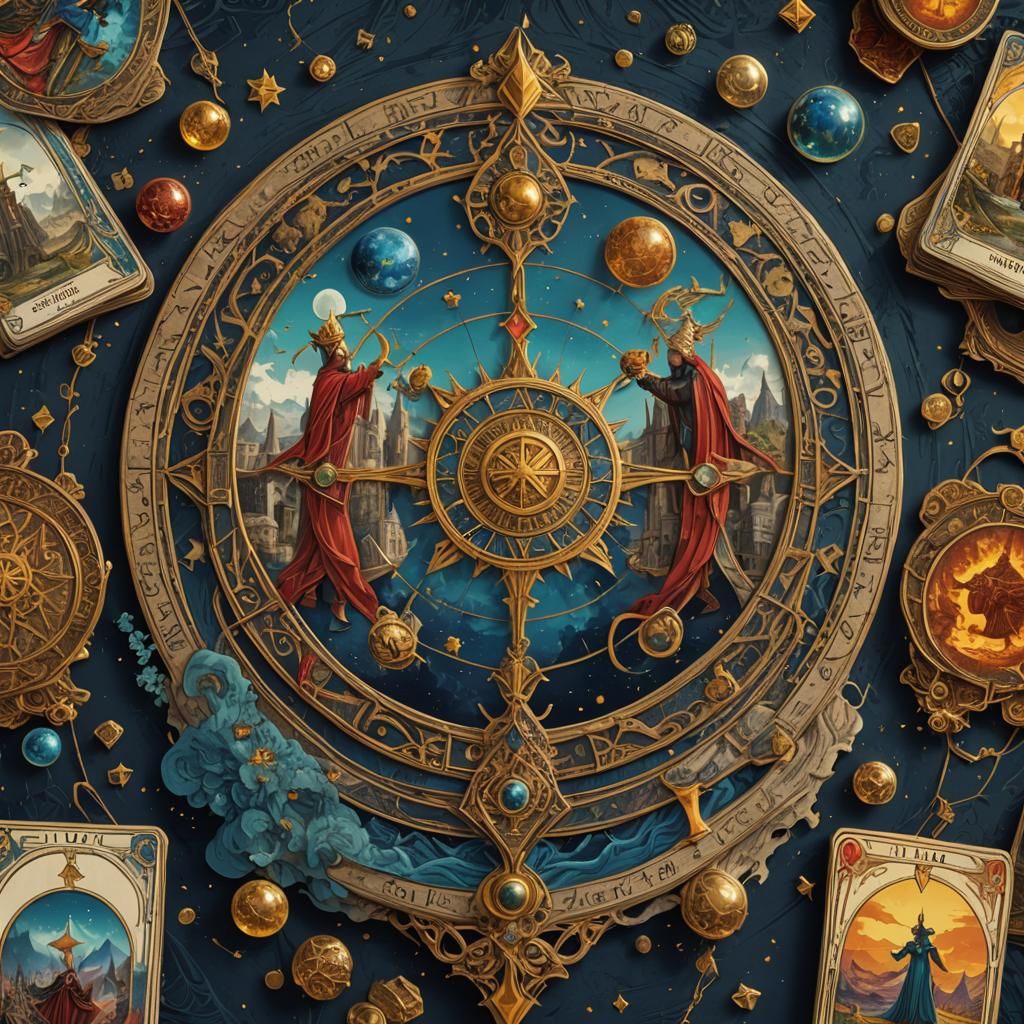Tarot Card 'The World' in Detailed Matte Painting