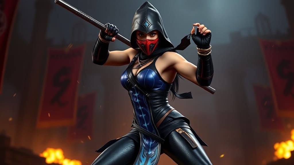 Kitana of Mortal Kombat Ready to Strike