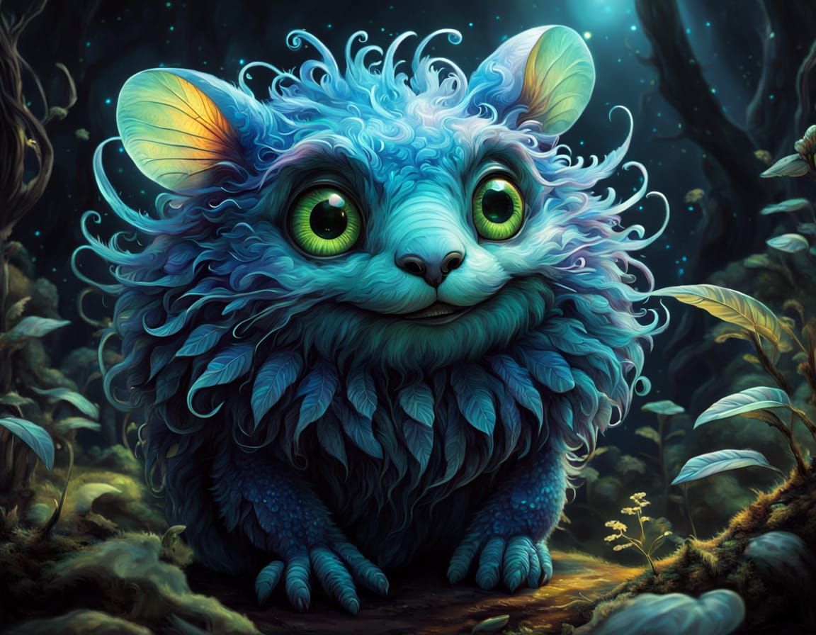Adorable Alien Pet in a Surreal Style