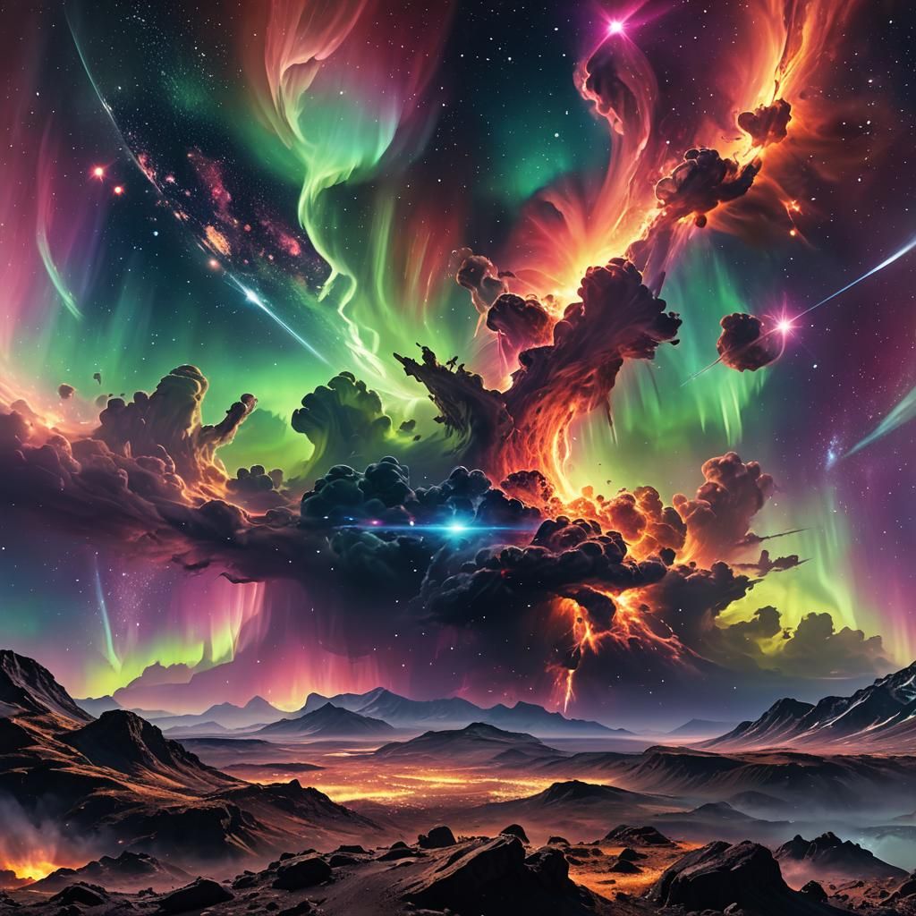 Cinematic Galactic Landscape in Digital Matte Painting