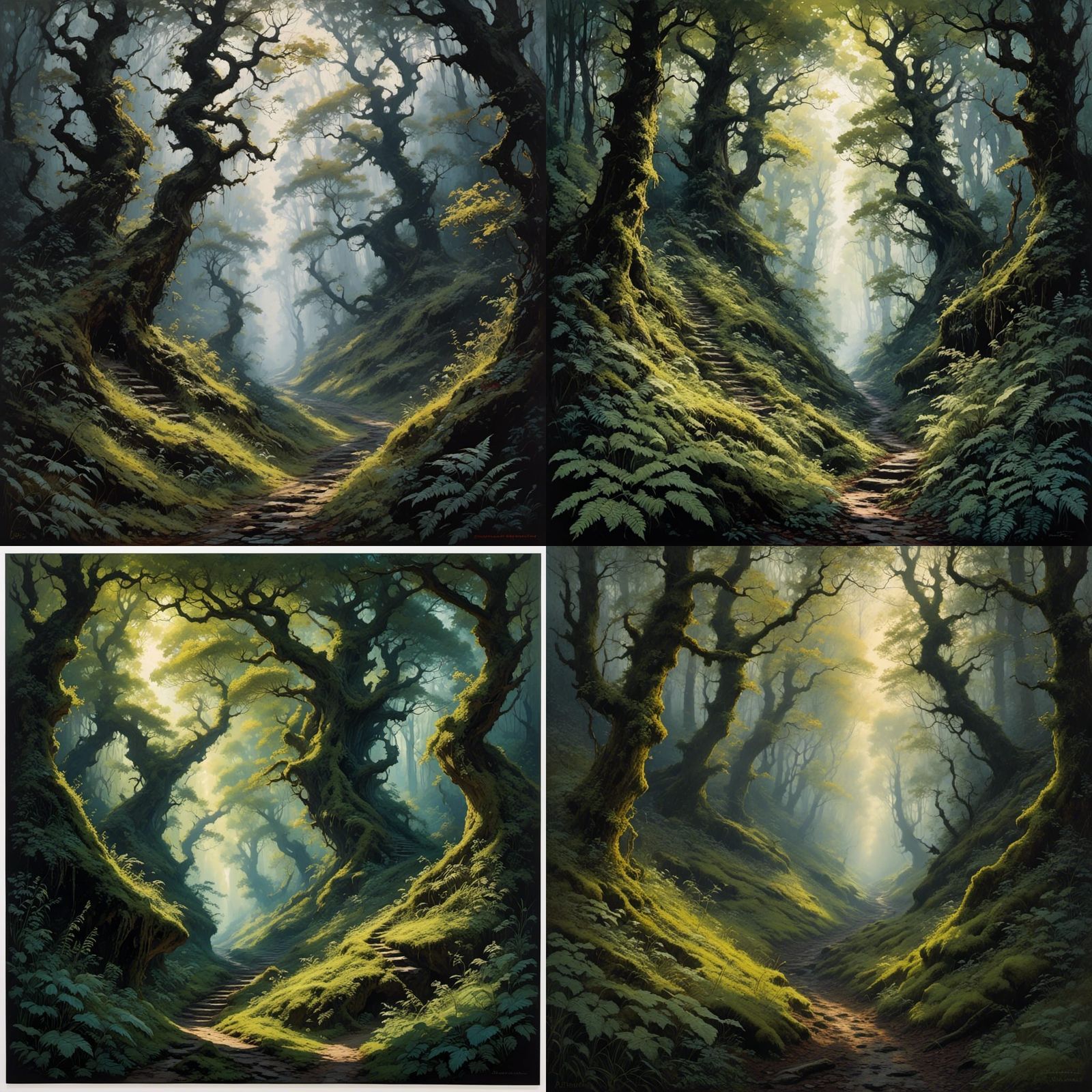 Ominous Path Into Dark Fantasy Woodland