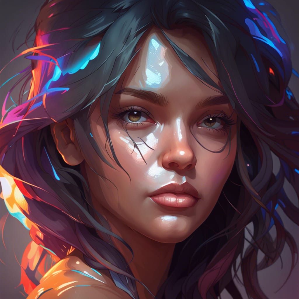 Detailed Portrait with Dynamic Lighting, Trending Art