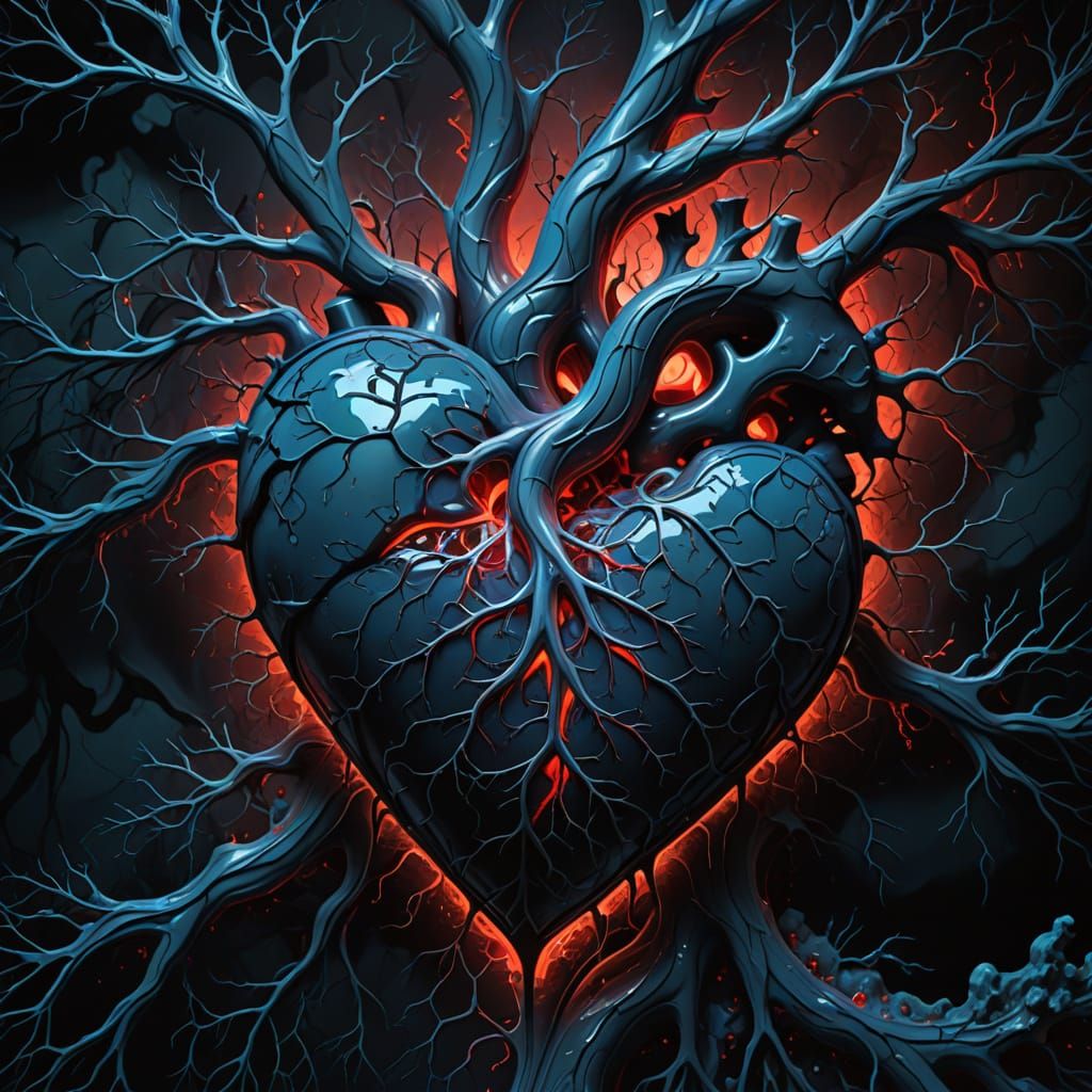 Breaking Heart in Encaustic Surrealism