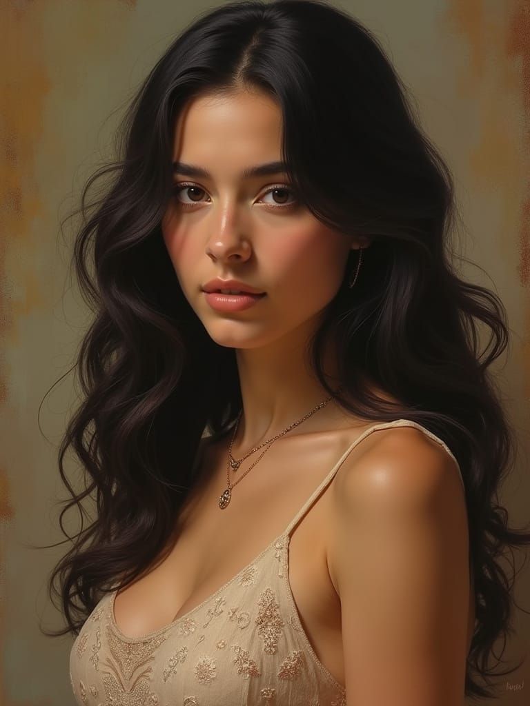 Breathtaking Hyper-Realistic Portrait of a Young Woman in El...