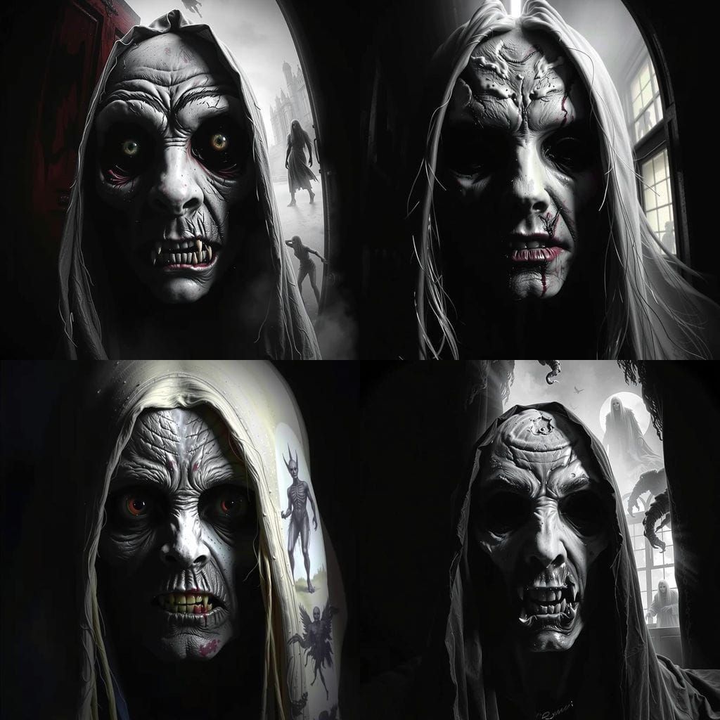 Terrifying Sleep Paralysis Demon in Dark Bedroom