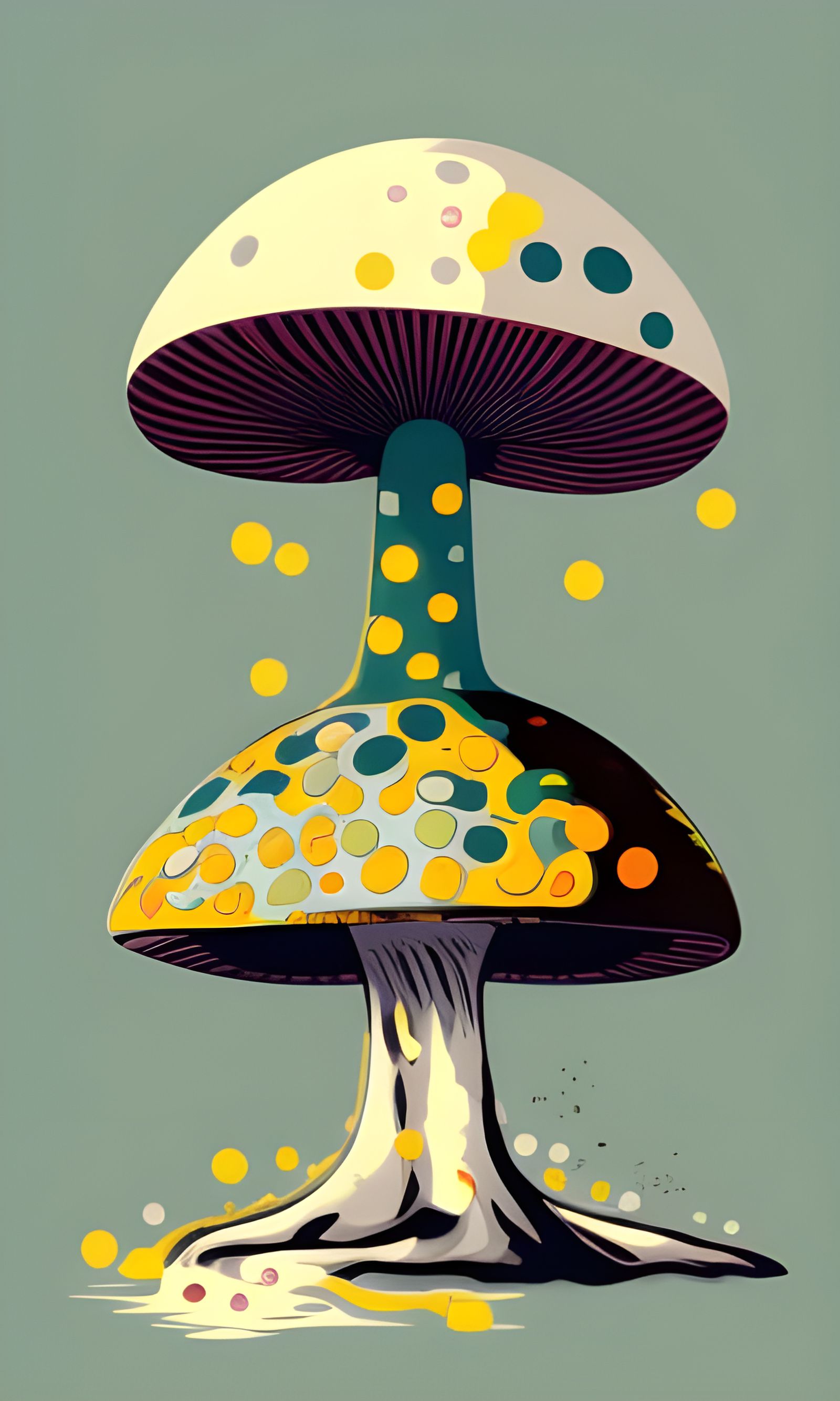 Beautiful Mushroom in Pop Art Style, Digital 8K