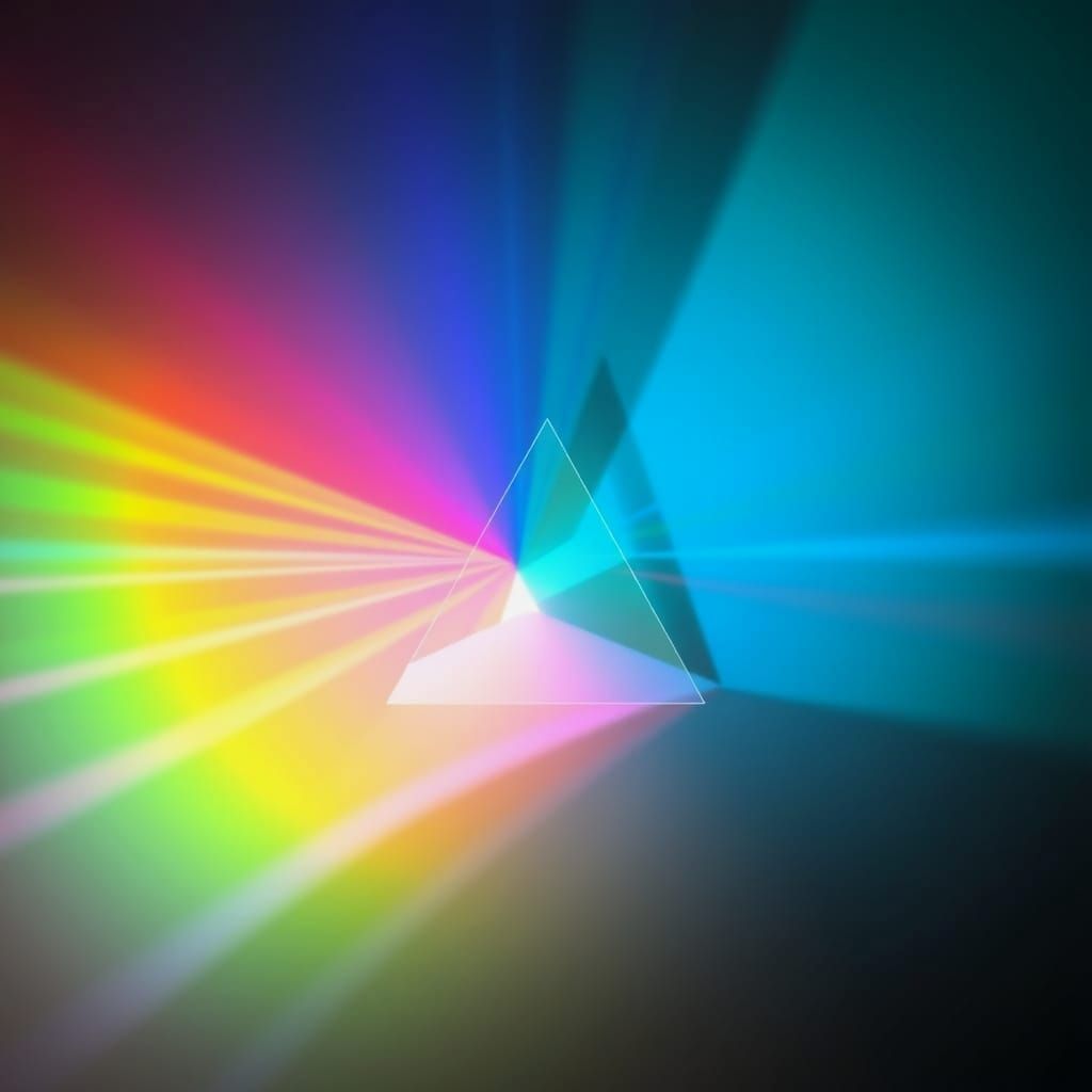 Minimalist Prism Art: Vibrant Light Spectrum