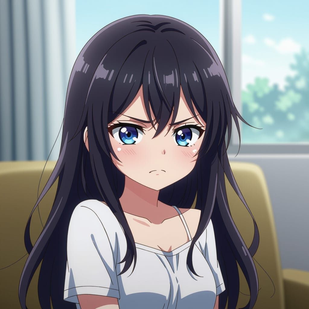 Cute Sad and Angry Anime Girl