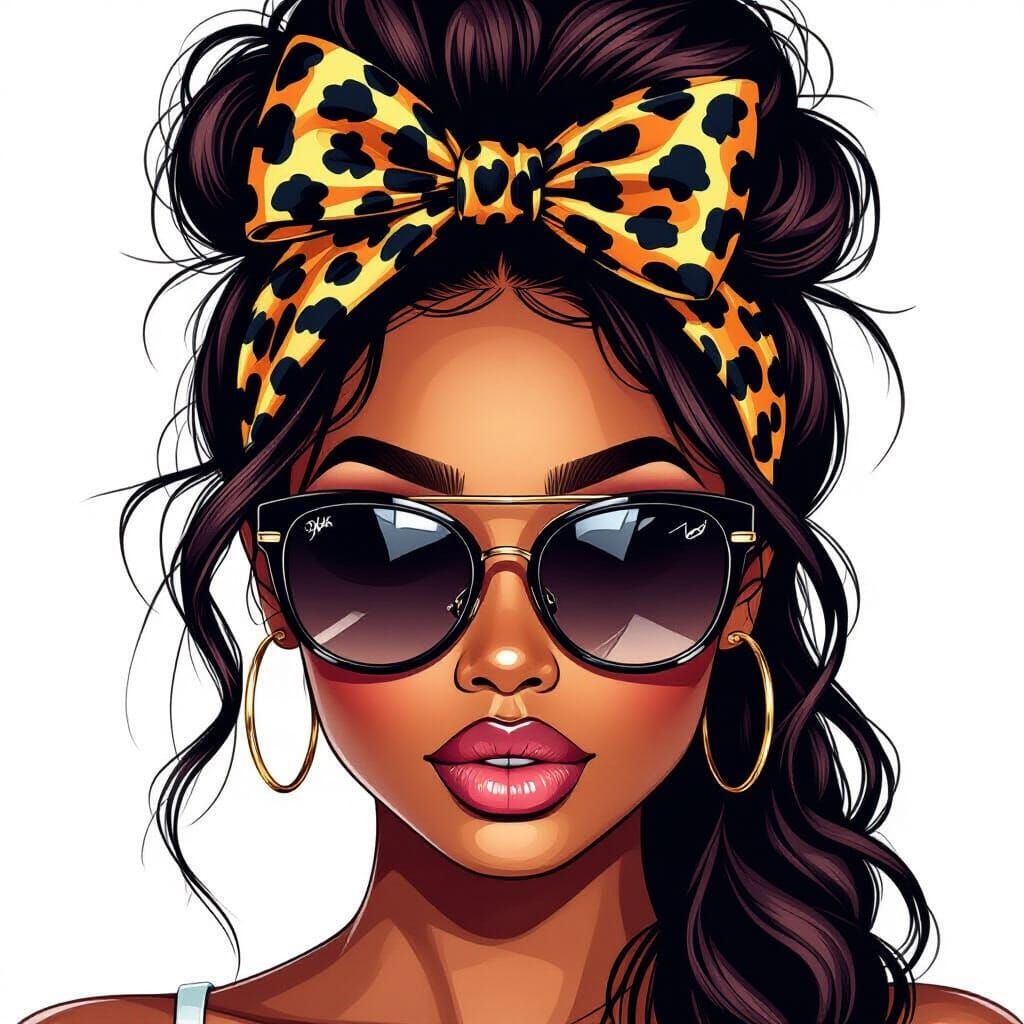 African American Woman Portrait in Hyper-Realistic Airbrush ...