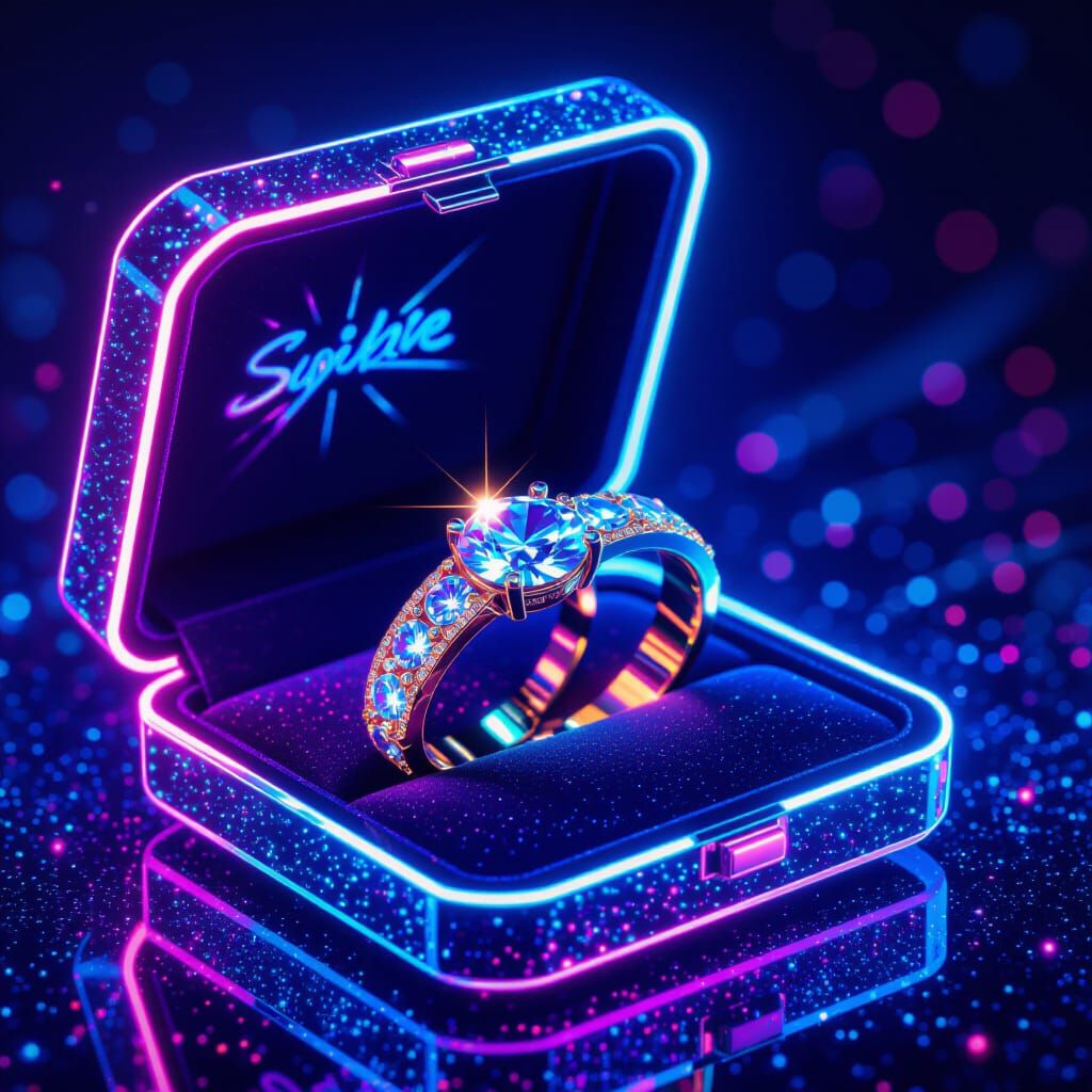 Neon Glitter Jewellery in Futuristic Style