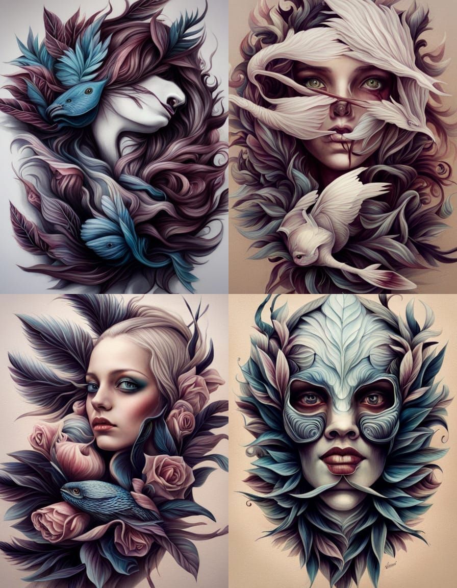 Botanical Portrait in a Surrealist Style