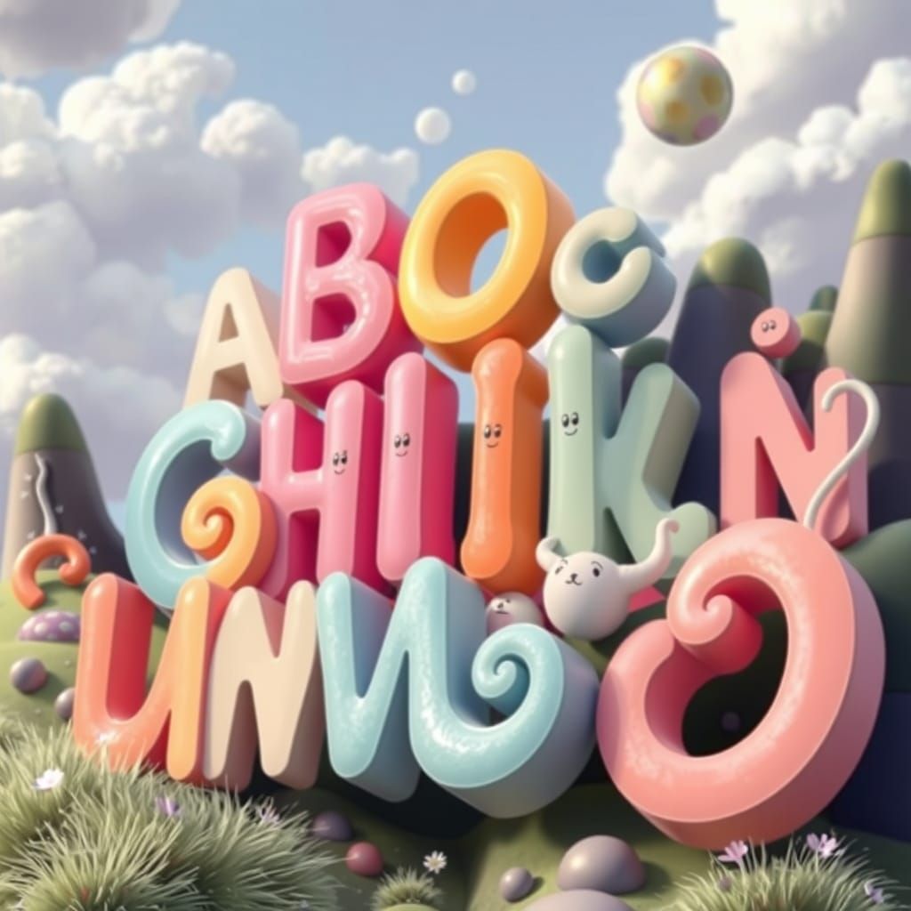 Whimsical Alphabet Dreams in Pastel Hues
