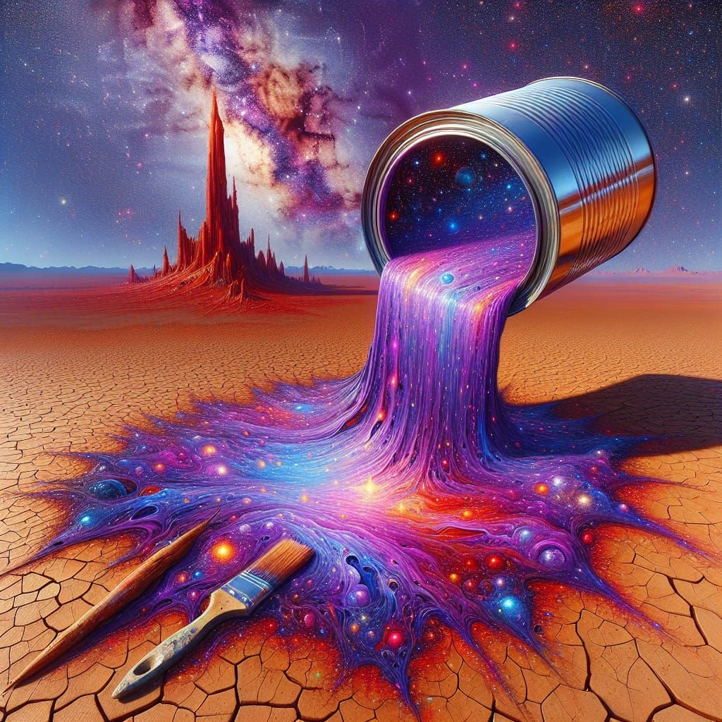 Hypermaximalist Cosmic Landscape in Vibrant Purple and Blue