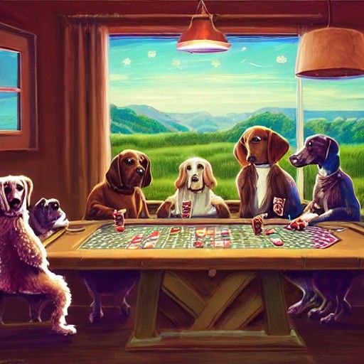 Dogs Playing Poker in Photorealistic Style