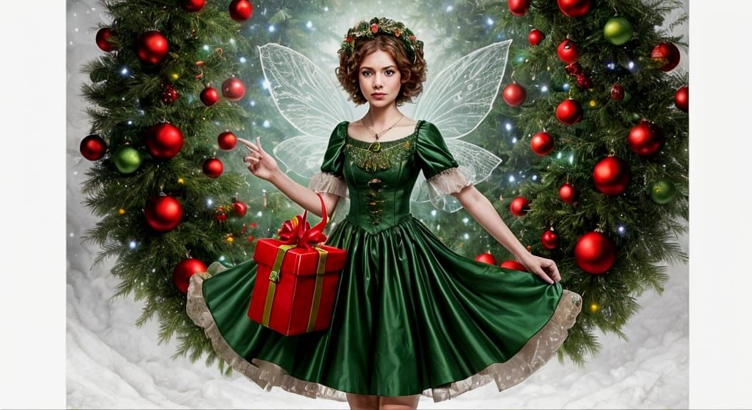 Christmas Fairy Delivers Gift in Elegant Style