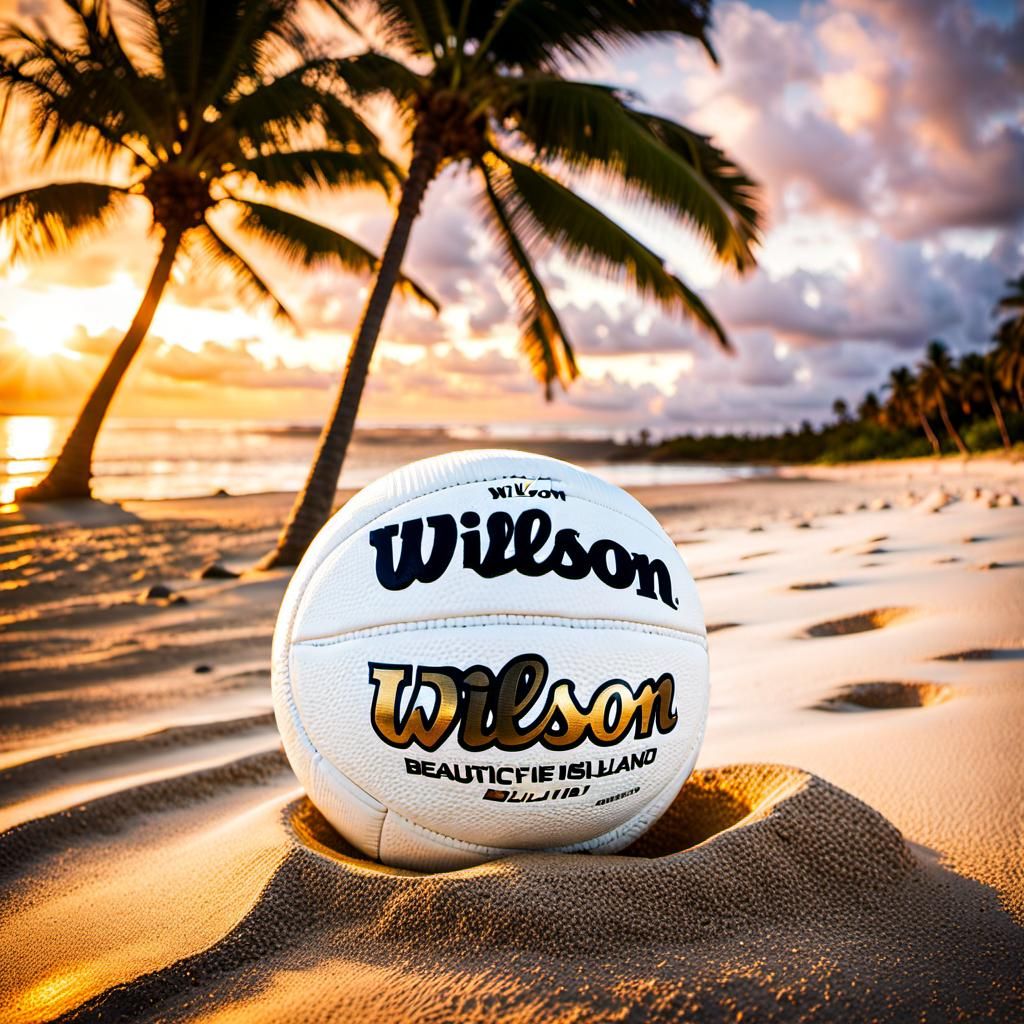 Wilson Volleyball Washed Ashore on Tropical Island