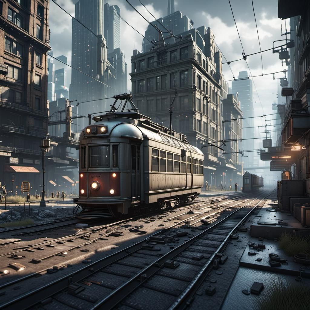 Dystopian Metropolis: Gang Wars in 3D Cinematic Style