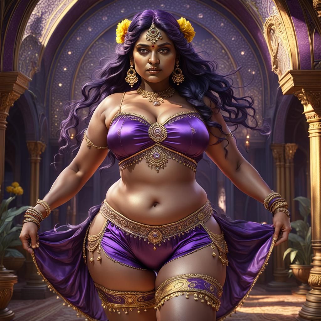 Curvy Woman in Dark Fantasy Art Style