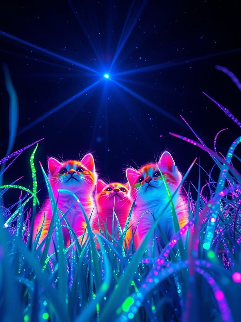 Surreal Kitten Realm Radiates Cosmic Beauty
