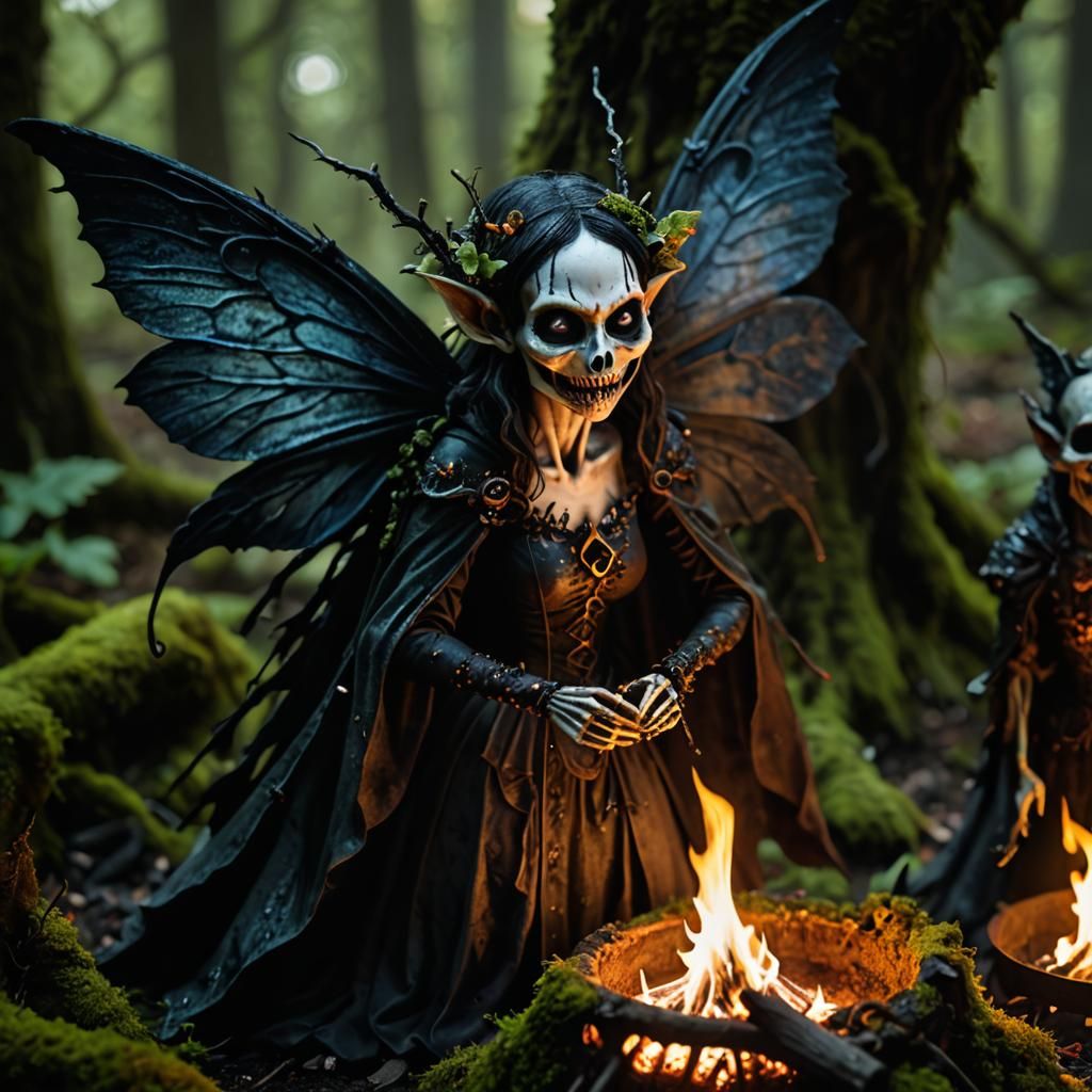 Macabre Fairies at Pagan Fire, Gothic Photography