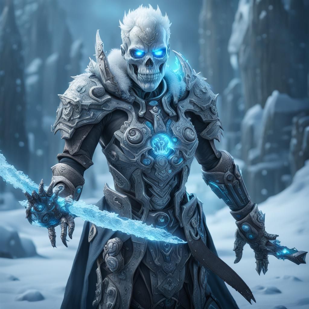 Frozen Cyborg Assassin with Skull of Ice