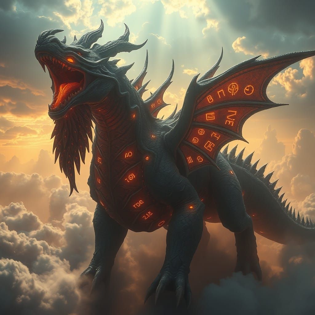 Chimeric Creature in Dramatic Alien Landscape