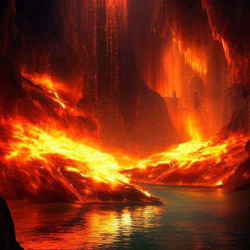Epic Fire and Water Cinematic Digital Painting