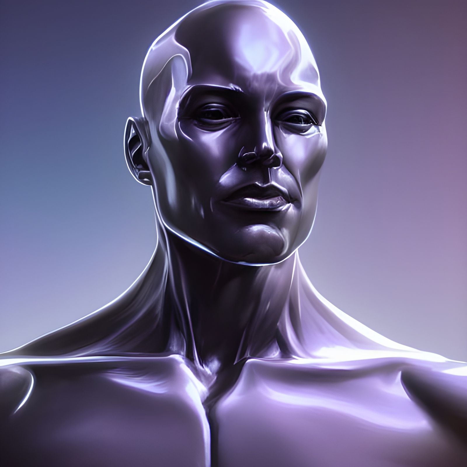 Silver Surfer Portrait in Art Nouveau Style