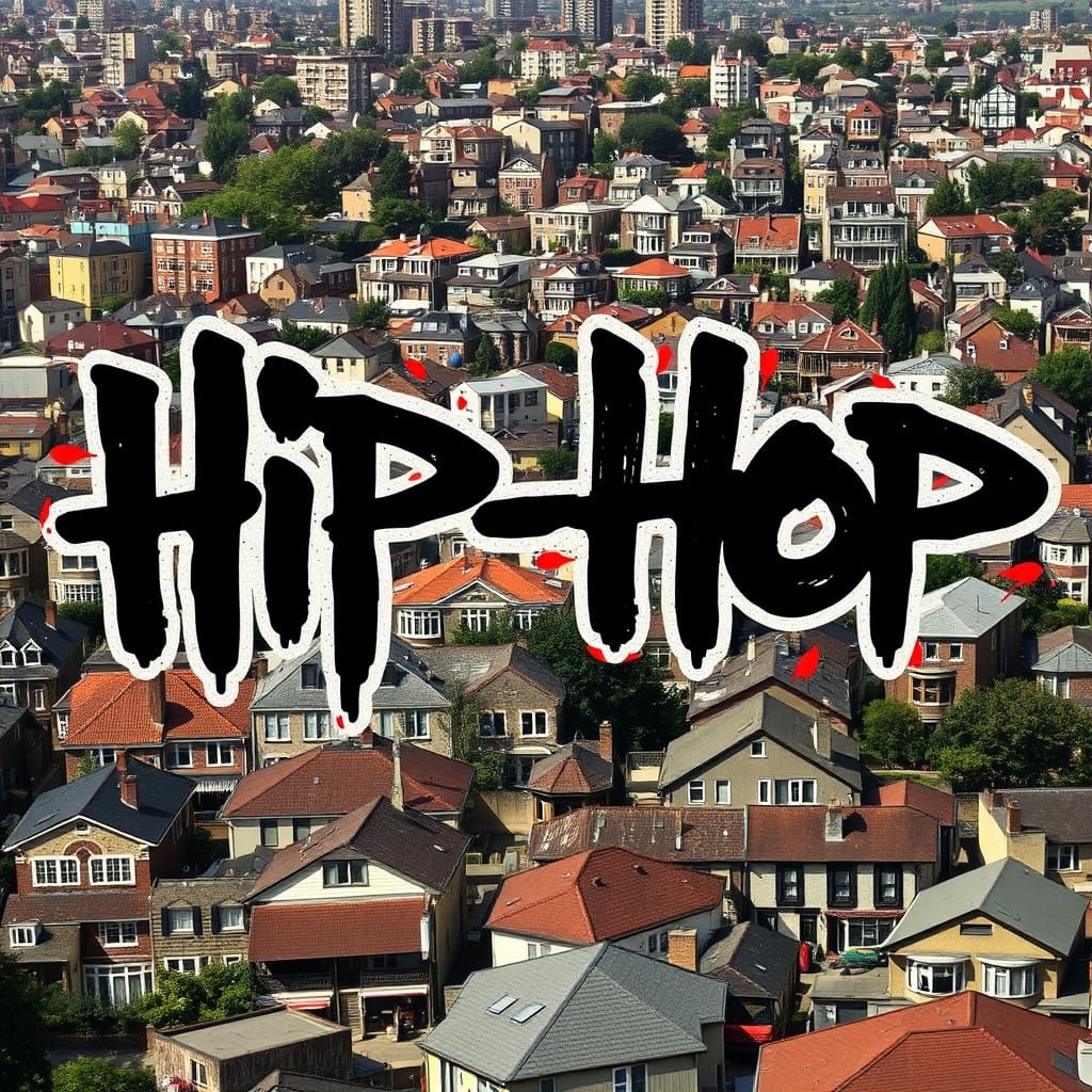 Graffiti "Hip Hop" Text on Urban Landscape