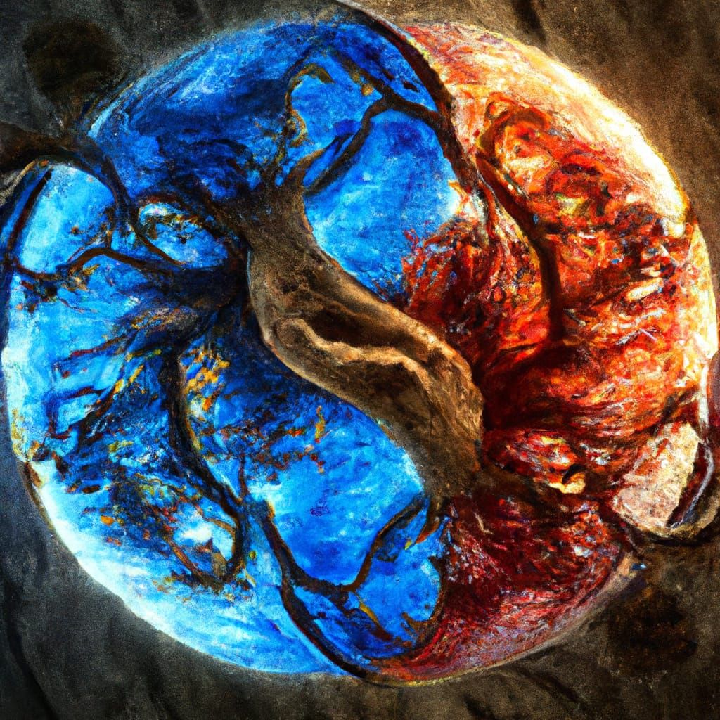 Yin Yang Trees: Epic Fantasy Art in 3D