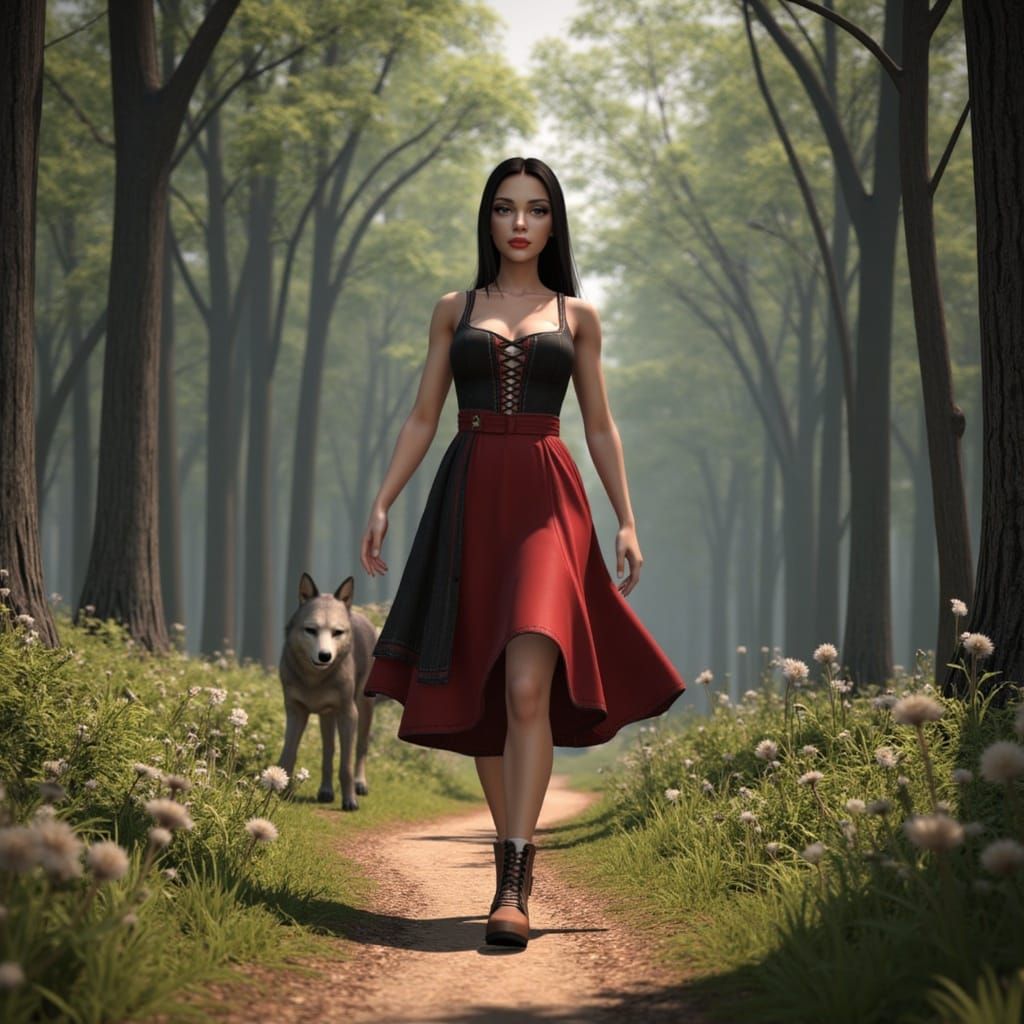 Mystical Woodland Goddess in Splendid Attire