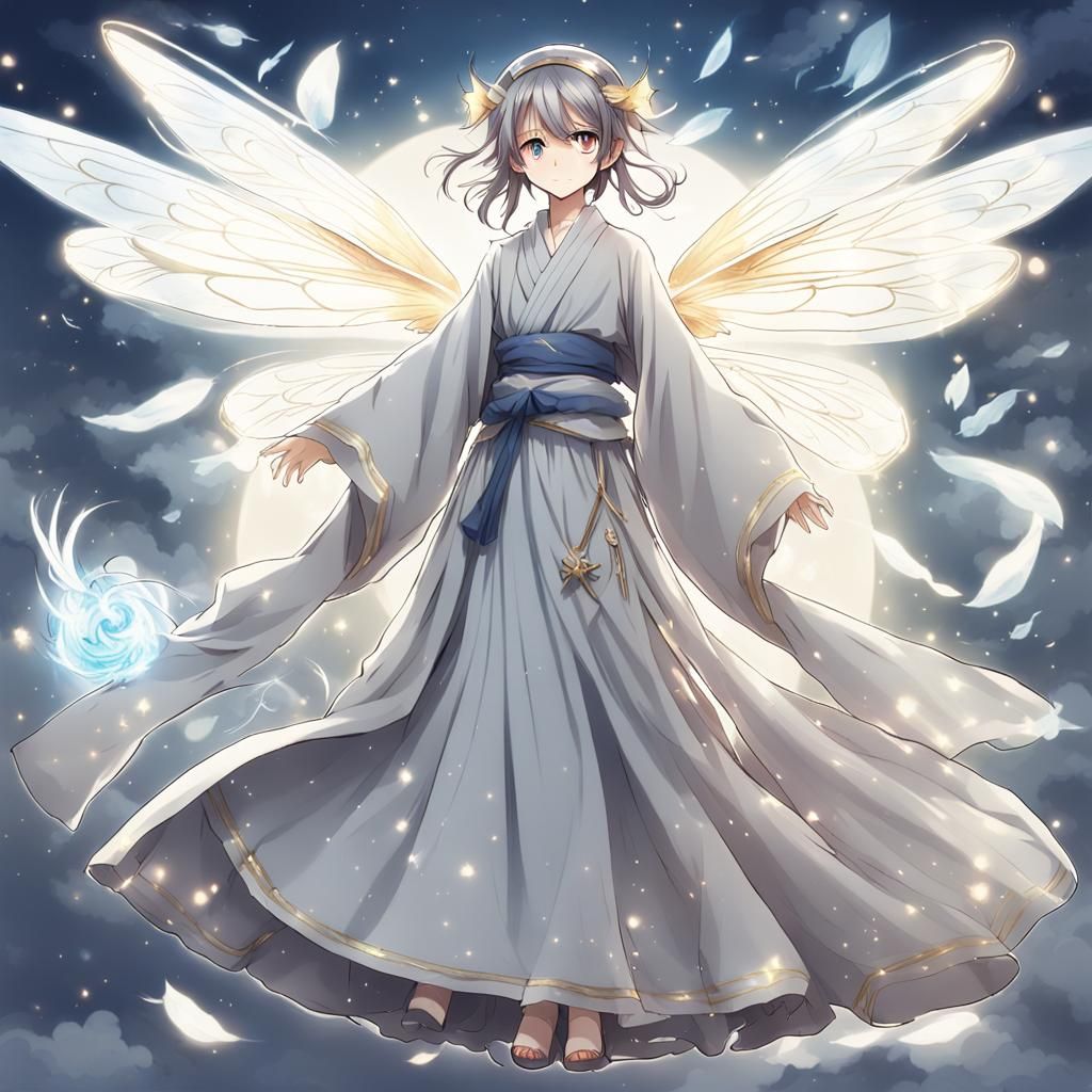 Anime-Style Greek Fairy in Disguise
