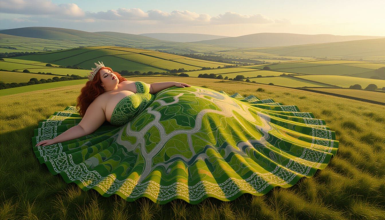 Fae Queen Merges with Irish Landscape Concept Art