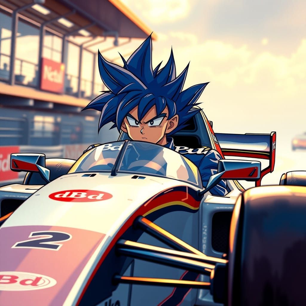 Formula 1 Super Saiyan Goku in dBd Racing Suit
