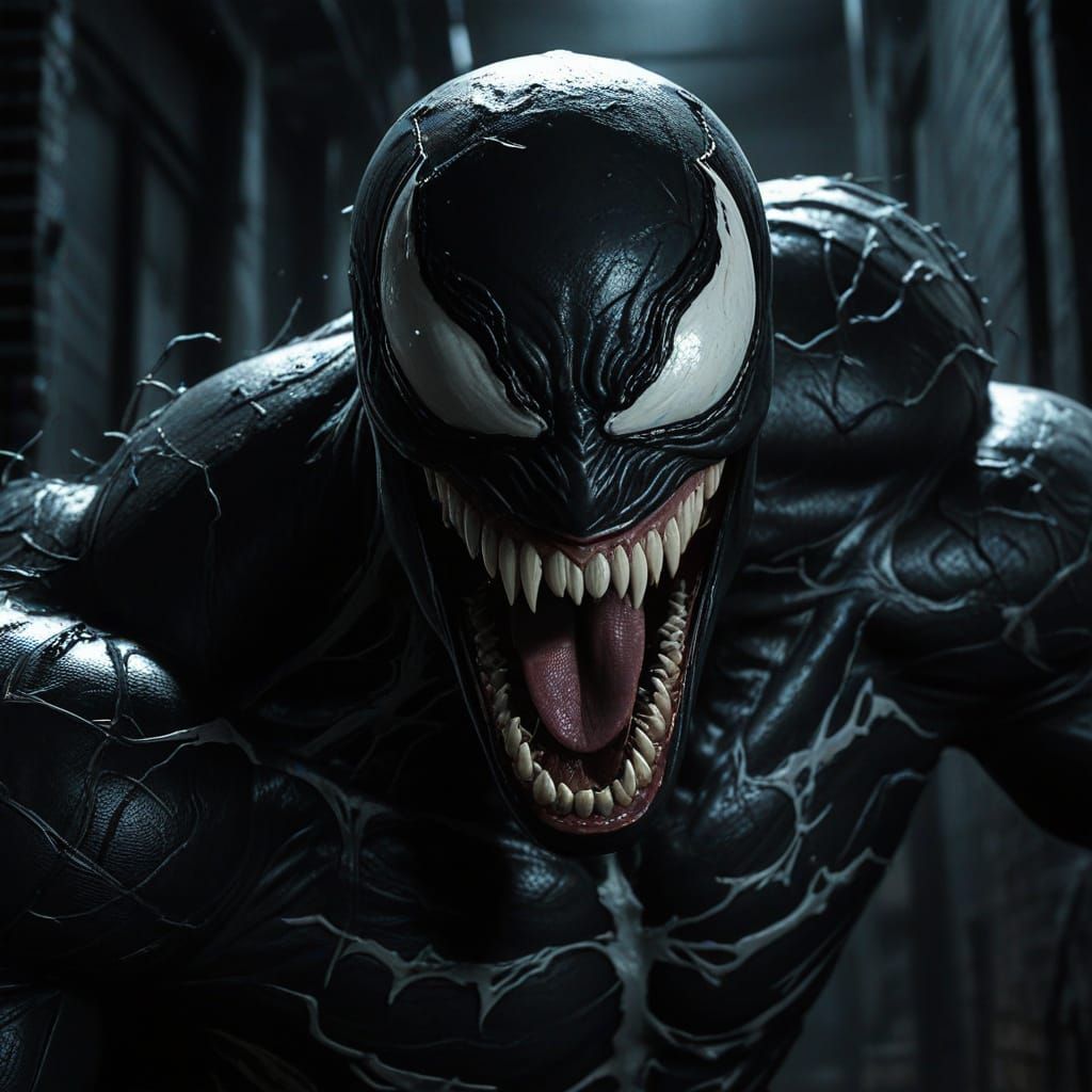 Venom in Dark Alley: Comic Book Style