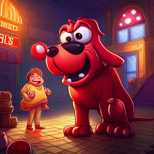 Evil Clifford in Candy Art Style