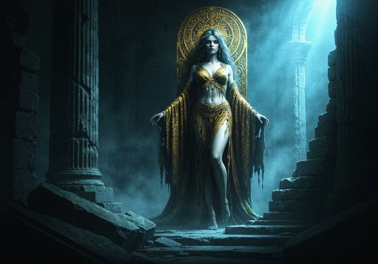 Spectral Woman of Ancient History in Dark Fantasy Style