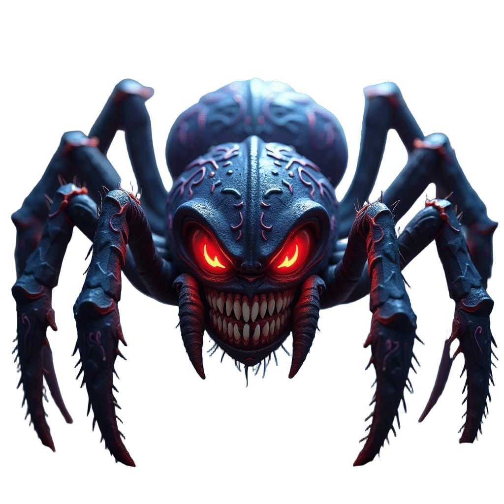 Evil Cartoon Spider: Detailed Digital Rendering