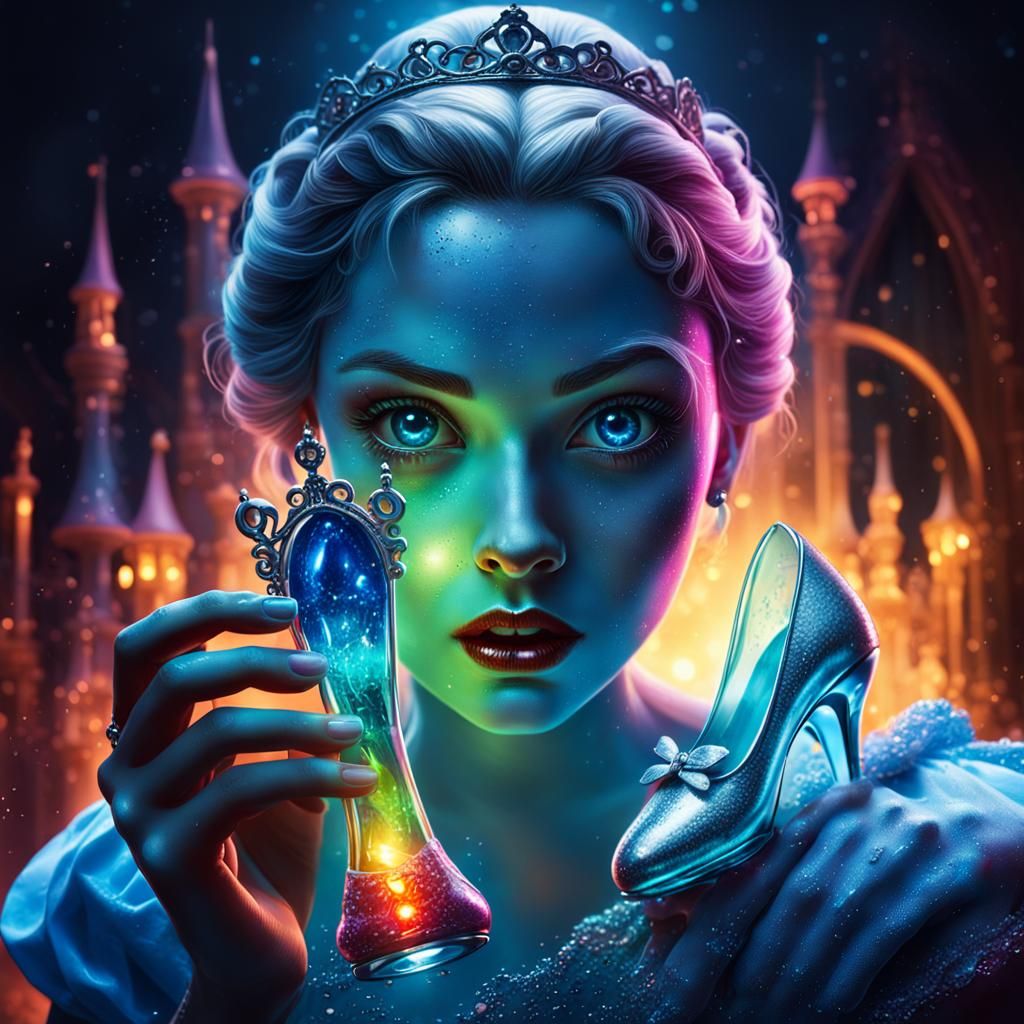 Evil Cinderella with Toxic Slipper: Hyperrealistic Splash Ar...