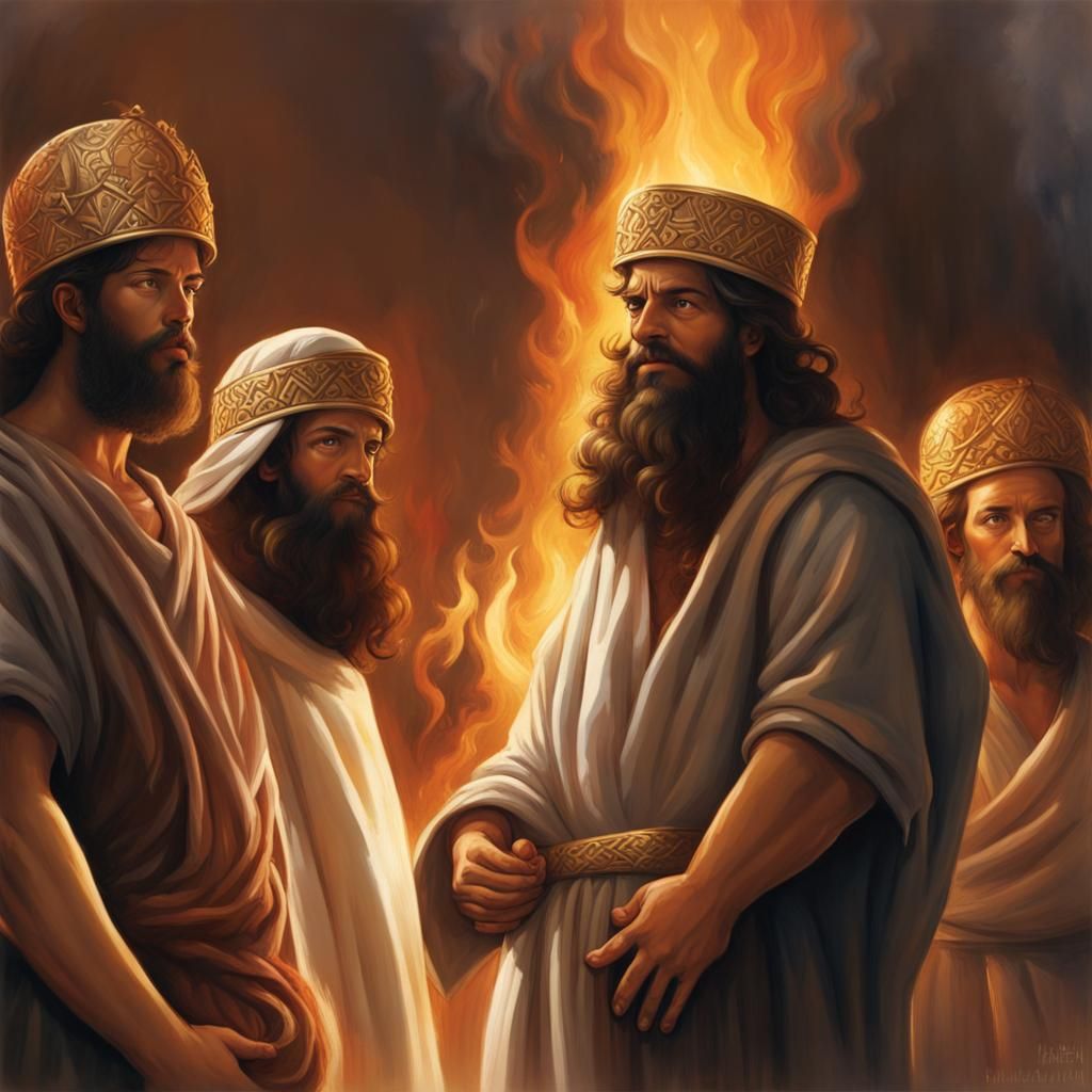 Shadrach, Meshach, and Abednego (Hebrew names Hananiah, Mish...