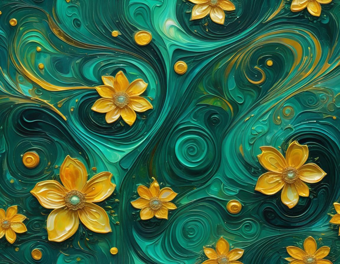 Ethereal Floral Art in Renaissance Impasto Style