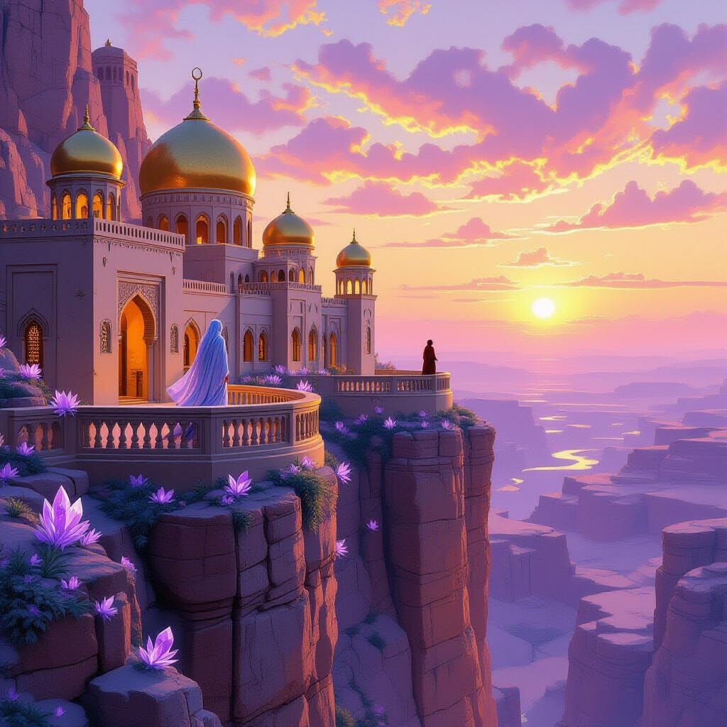 Ancient Arabian City in Dreamlike Landscape
