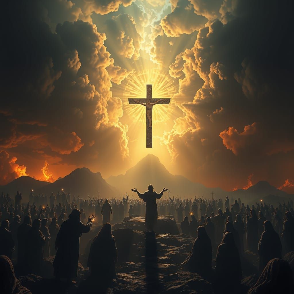 Divine Revelation Unfolds in Epic Digital Painting