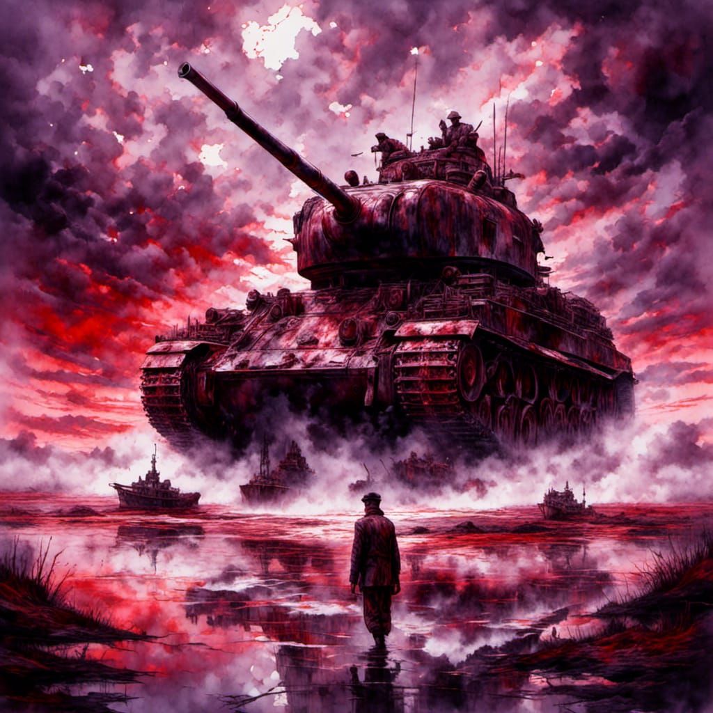 World War 2 Tank Double Exposure Portrait