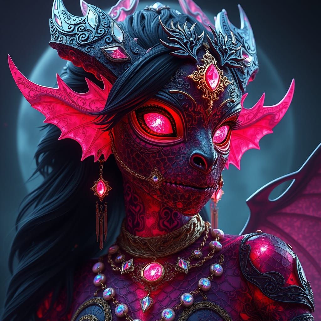 Ethereal Undead Dragon Princess in Dark Fantasy Art